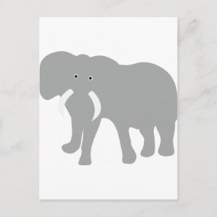 Cartão Postal BD elefante de cinza