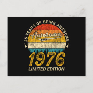 Cartão Postal Bday de 45 anos 1976 Impressionante desde o 45º an
