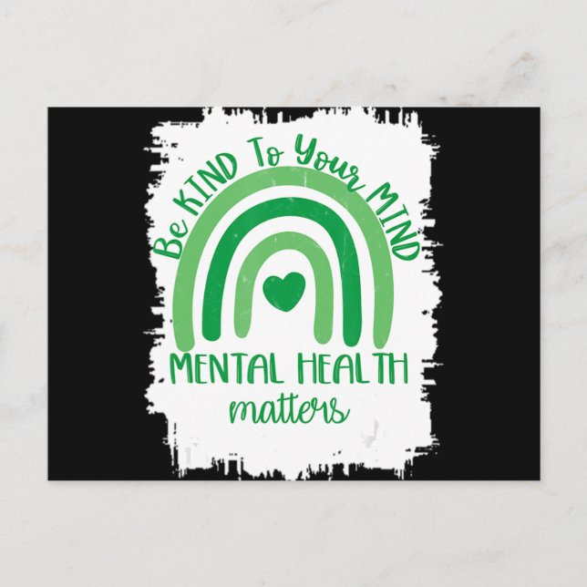 Cartão Postal Be Kind To Your Mind,Mental Health Matters, Autism (Frente)