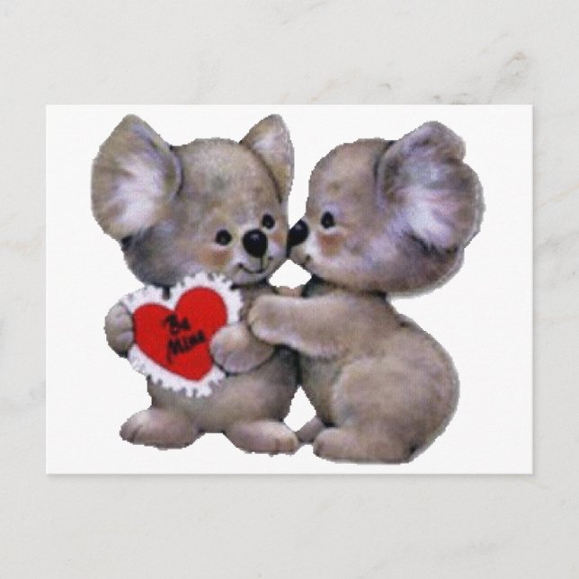 Cartão Postal Be Mine Koalas (Frente)