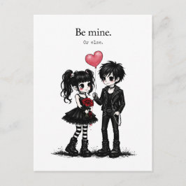 Cartão Postal Be Mine Or Else Goth Valentine Postcard