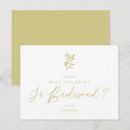 Cartão Postal Be My Junior Bridesmaid Golden Effect Braches