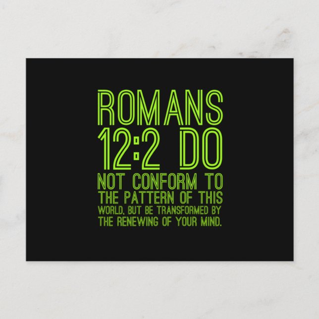 Cartão Postal Be transformed Bible Jesus Christian religious quo (Frente)
