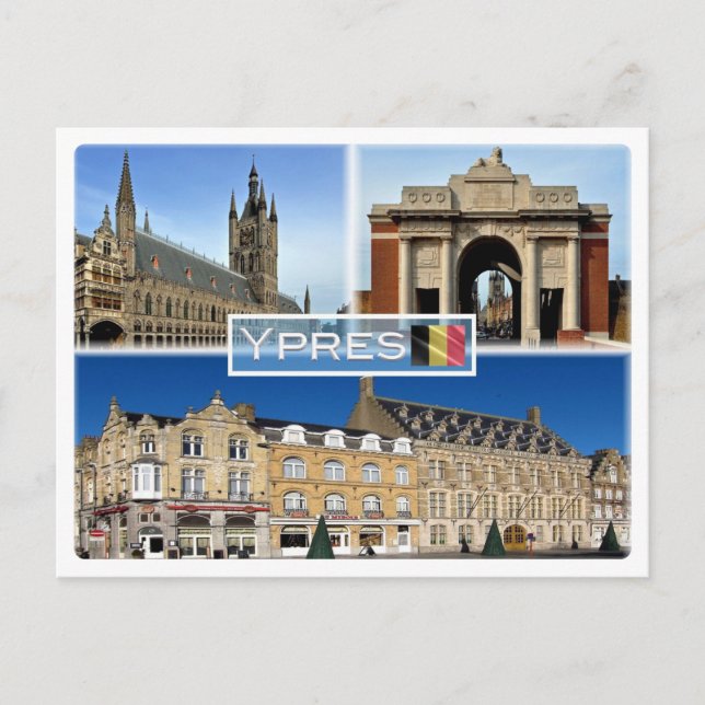 Cartão Postal BE Ypres - Lakenhal, no Museu Flanders Fields - (Frente)