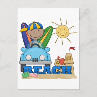 Cartão Postal BEACH African American Boy Camisetas and Gifts