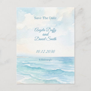 Cartão Postal Beach Aquarela Salve a Data