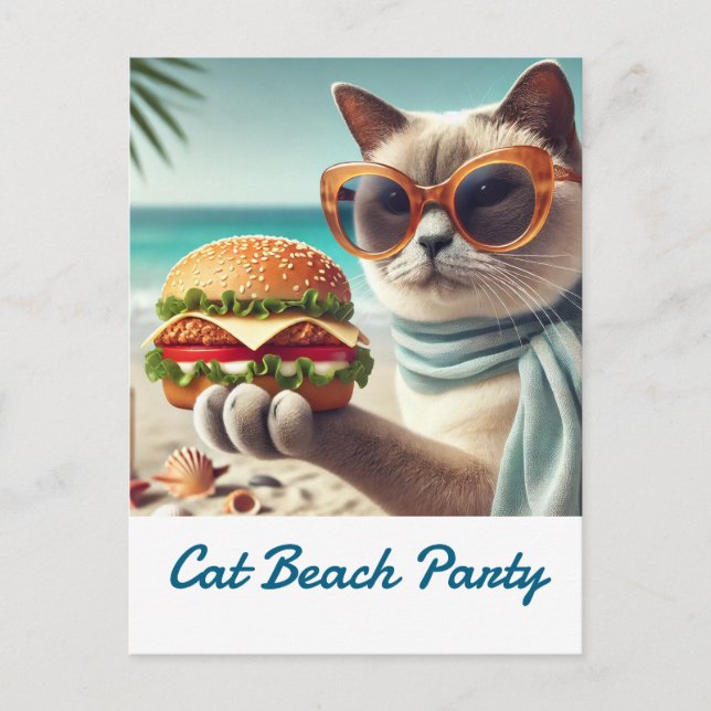 Cartão Postal Beach Cleanup thank you card for Cat Lovers (Frente)
