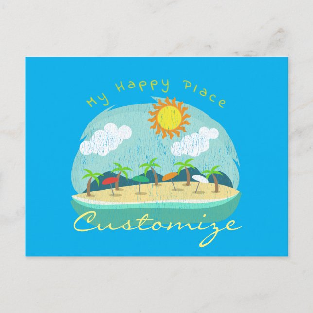 Cartão Postal Beach Happy Place Thunder_Cove (Frente)