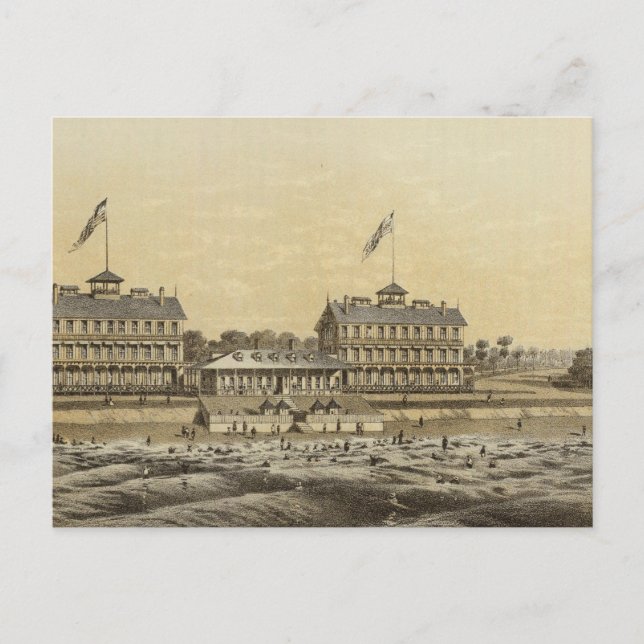 Cartão Postal Beach House, Sea Girt, Monmouth Co, NJ (Frente)