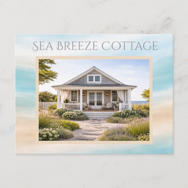 Cartão Postal Beach House Vacation Rental Keepsake Card (Frente)