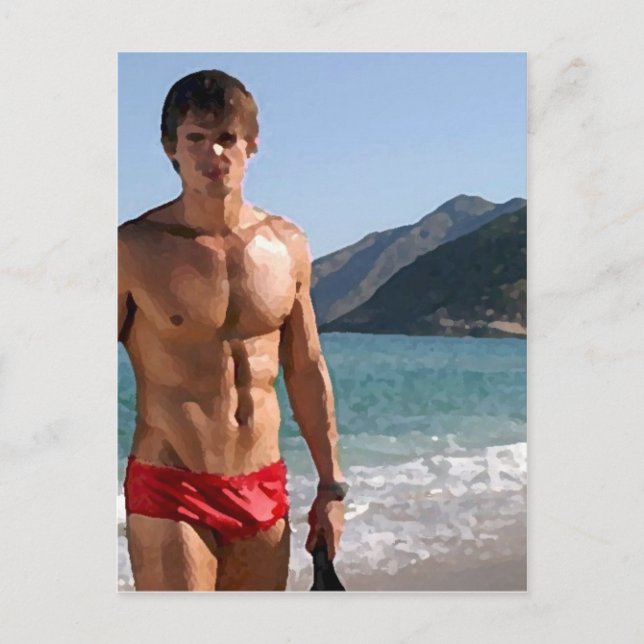 Cartão Postal Beach Hunk (Frente)