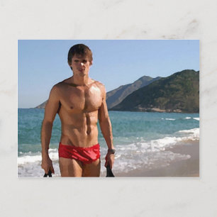 Cartão Postal Beach Hunk