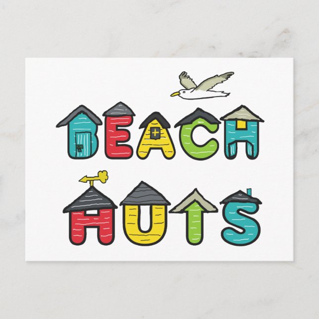 Cartão Postal Beach Huts (Frente)