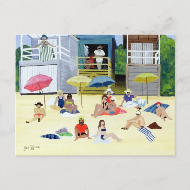 Cartão Postal Beach Huts 1991 (Frente)