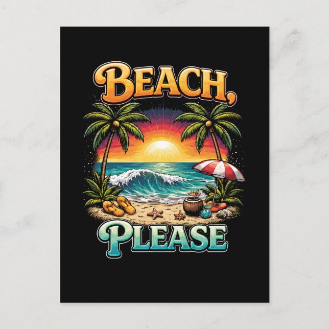 Cartão Postal Beach, Please (Frente)