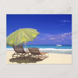 Cartão Postal Beach Umbrella, Abaco, Bahamas
