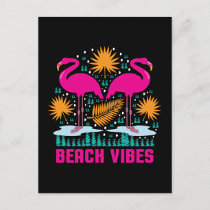 Cartão Postal Beach Vibes Pink Flamingos-19501