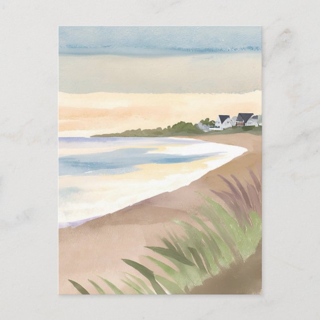 Cartão Postal Beach Waves | Coaster Ocean Watercolor (Frente)