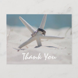 Cartão Postal Beach Wedding Obrigado nota com foto