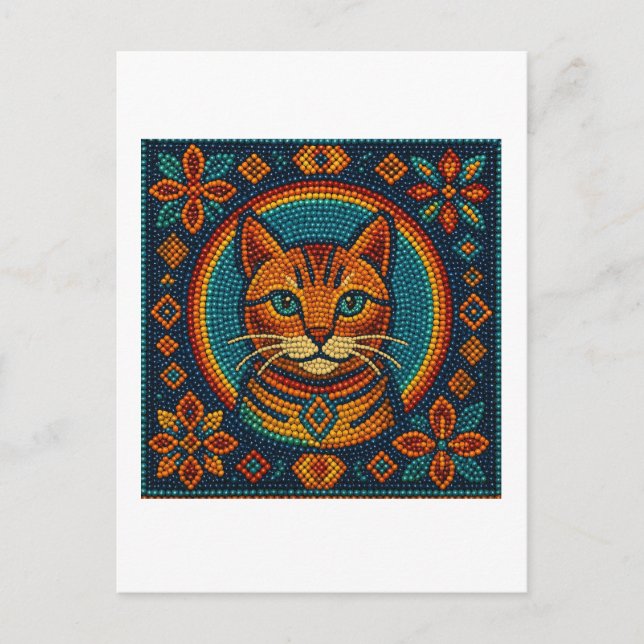 Cartão Postal Beaded Kitten - Design (Frente)