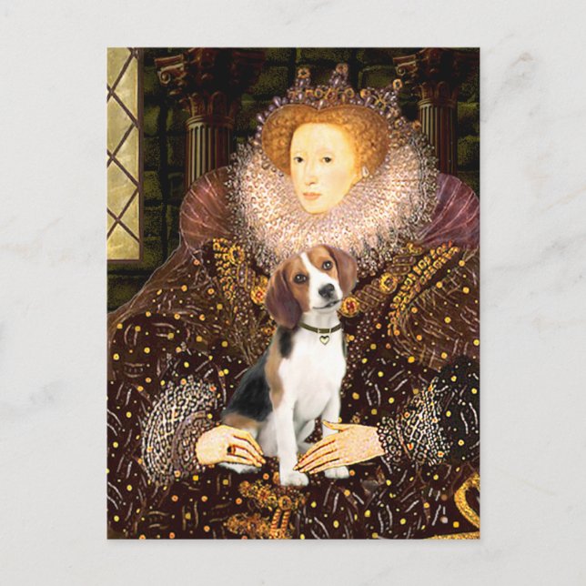 Cartão Postal Beagle 1 - Rainha Elizabeth I (Frente)