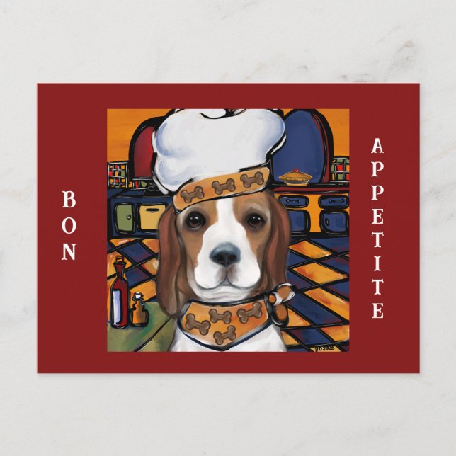 Cartão Postal Beagle Chef (Frente)