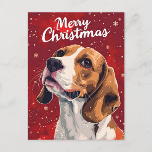 Cartão Postal Beagle Christmas