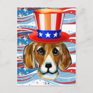 Cartão Postal Beagle do 4 de Julho