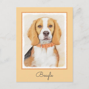 Cartão Postal Beagle Hound Dog Painting Original Animal Art