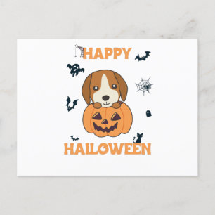 Cartão Postal Beagle In Pumpkin Sweet Dogs Happy Halloween