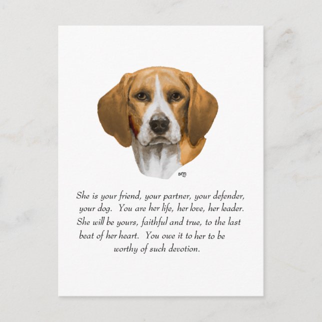 Cartão Postal Beagle Keepsaame (Frente)
