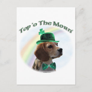 Cartão Postal Beagle Top of the Morn'; Rua de Beagle. Dia de Pat
