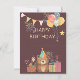 Cartão Postal Bear Birthday