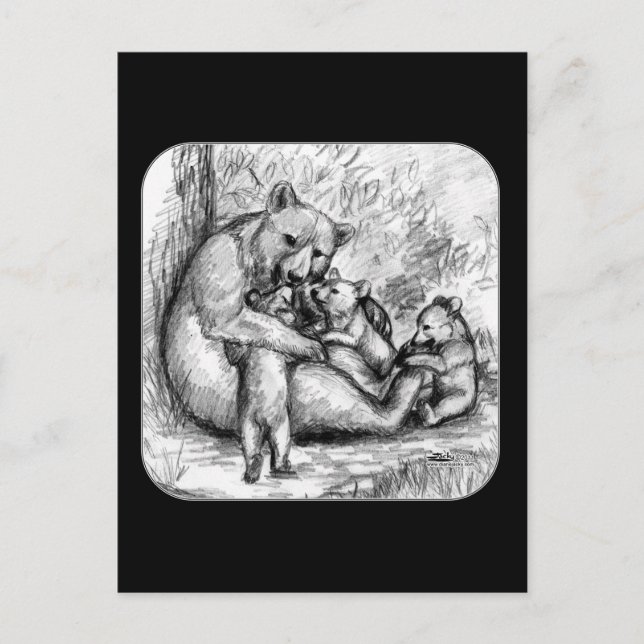 Cartão Postal Bear Family (Frente)
