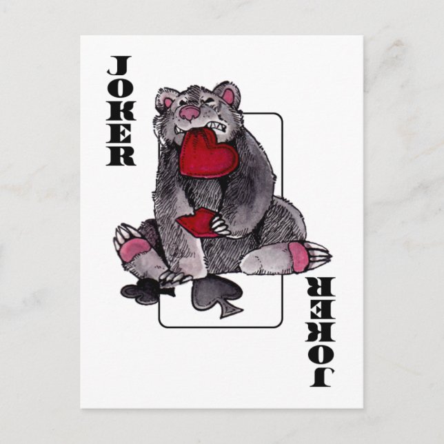 Cartão Postal Bear Joker (Frente)
