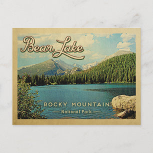 Cartão Postal Bear Lake Colorado Vintage Montanhas Rochosas