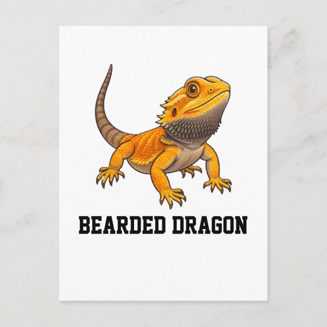 Cartão Postal Bearded Dragon Customizable Personalizable  (Frente)