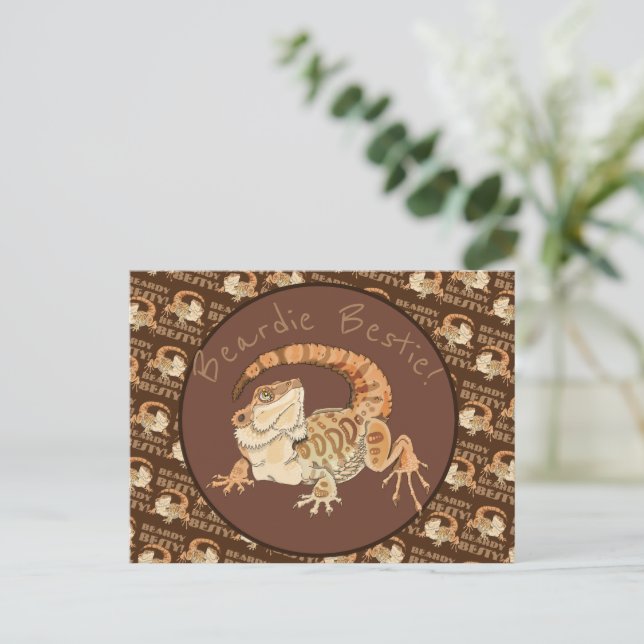 Cartão Postal Beardie Bestie! (Em pé/Frente)