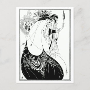 Cartão Postal Beardsley Peacock Skirt Vintage