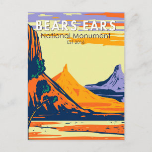 Cartão Postal Bears Ears National Monuument Utah Retro