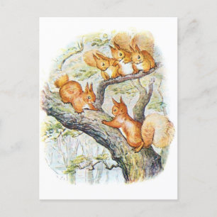 Cartão Postal Beatrix Potter Ilustração Nutkin + Esquilos