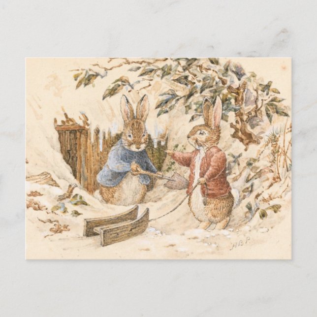 Cartão Postal Beatrix Potter Winter Season (Frente)