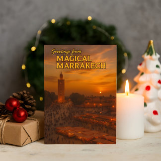 Cartão Postal Beautiful Marrakech Sunset View Koutoubia Square