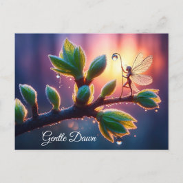 Cartão Postal Beautiful spring nature with miniature pixie art