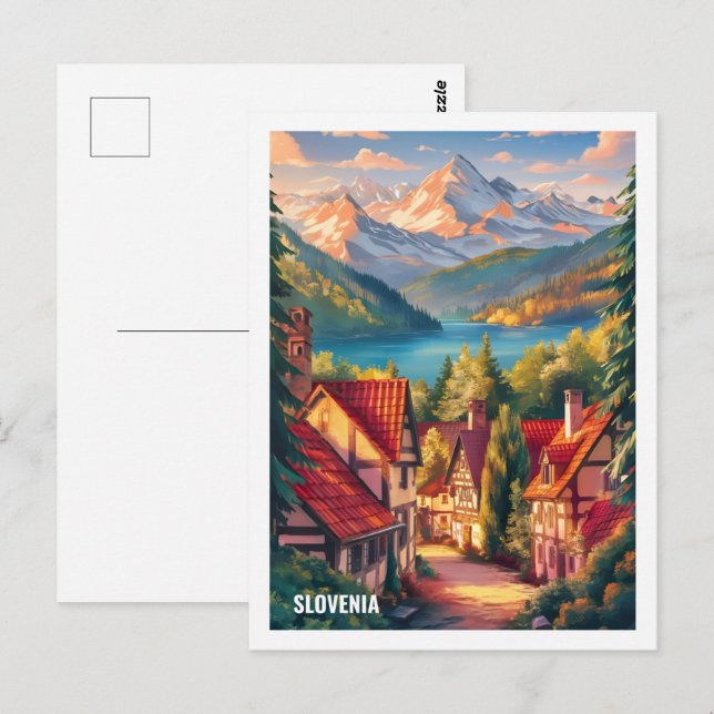 Cartão Postal Beauty Eslovênia Famoso Viagem (Frente/Verso)