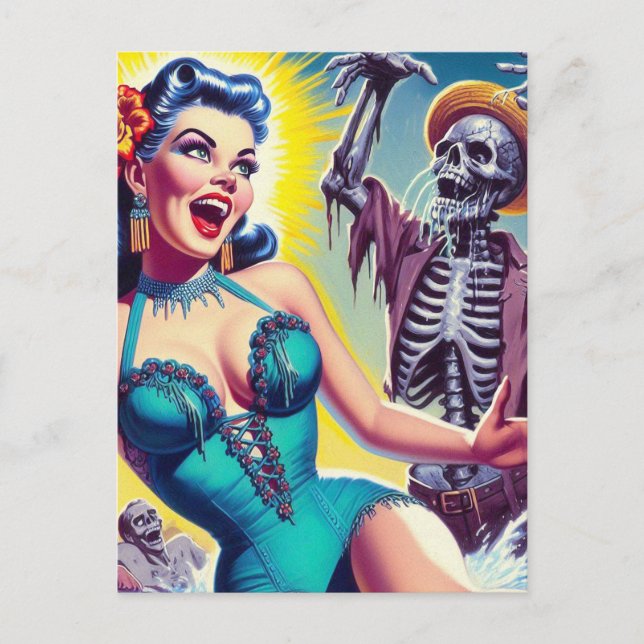 Cartão Postal Beauty Horror Girl (Frente)