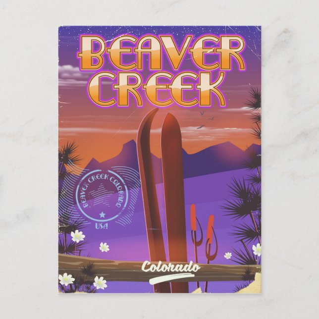 Cartão Postal Beaver creek Colorado poster de esqui (Frente)