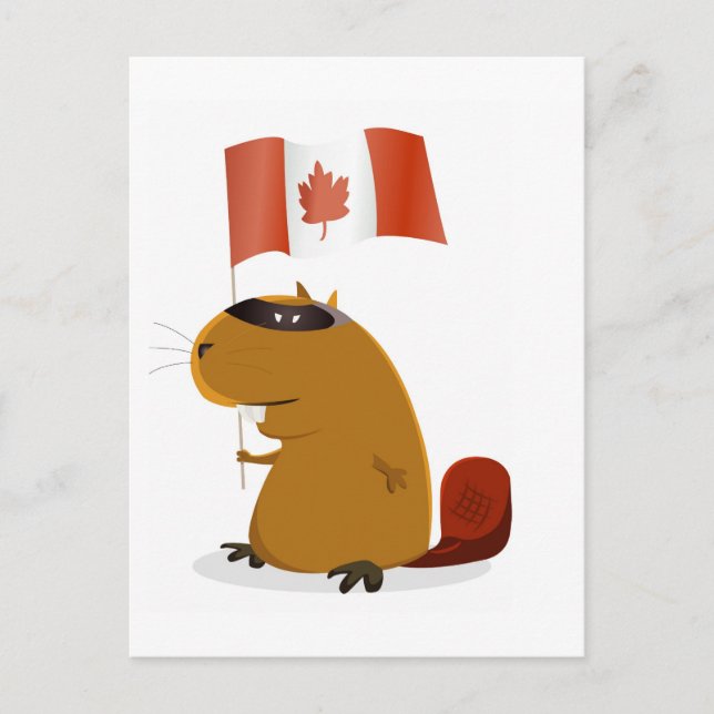 Cartão Postal Beaver do Dia do Canadá (Frente)