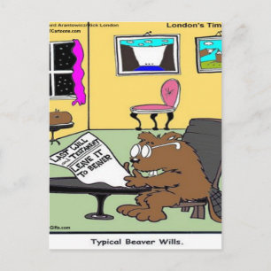 Cartão Postal Beaver Living Wills Rick Londres Engraçado