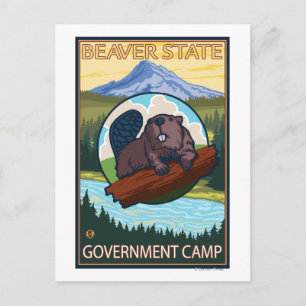 Cartão Postal Beaver & Mt. Hood - Campo de Governo, Oregon